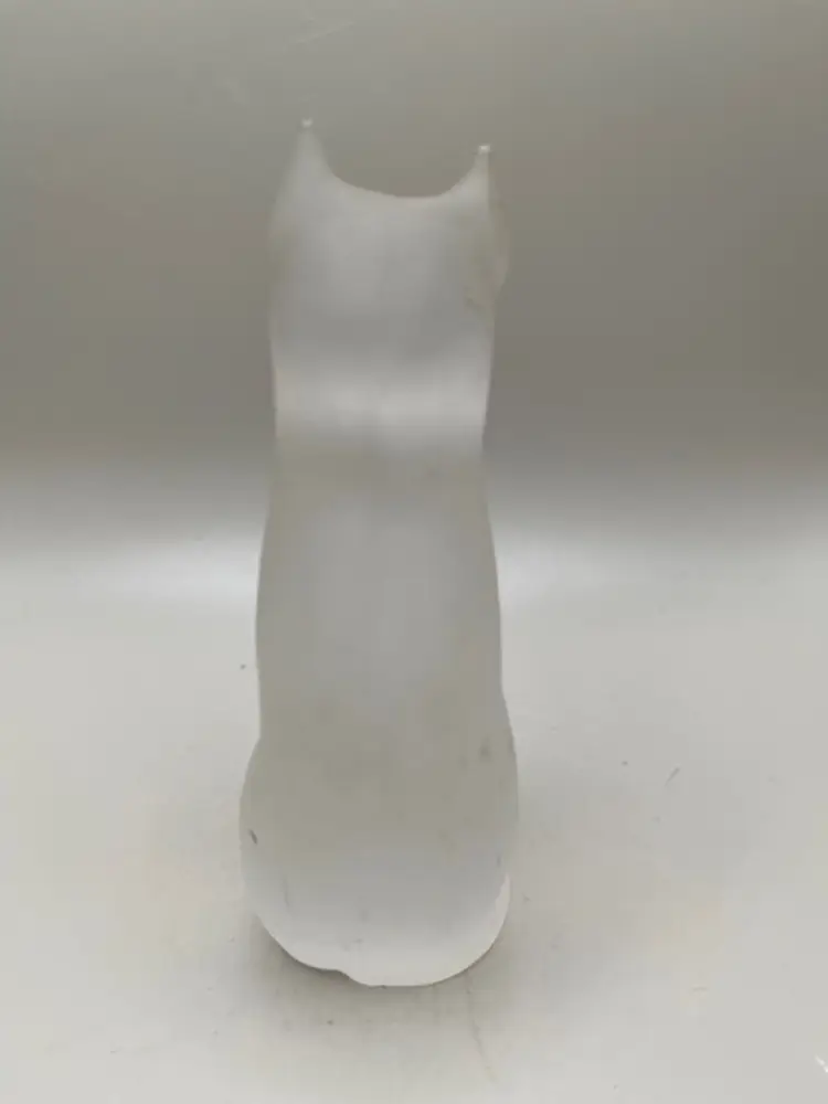 Vintage Frosted Glass Cat Paperweight