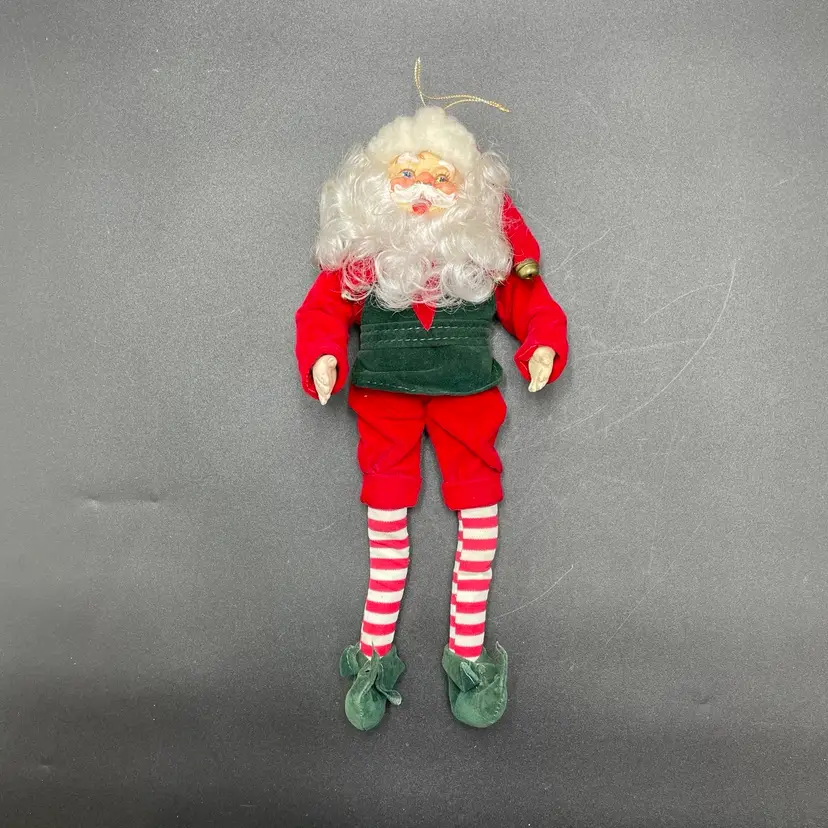Posable Santa Claus Elf Christmas Doll Hanging Ornament Holiday Decor
