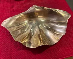 Large Brass Clam Shell Dish