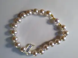 Classic Faux Pink Pearl Beaded Bracelet Gold Tone Hook Clasp Fashion Jewelry