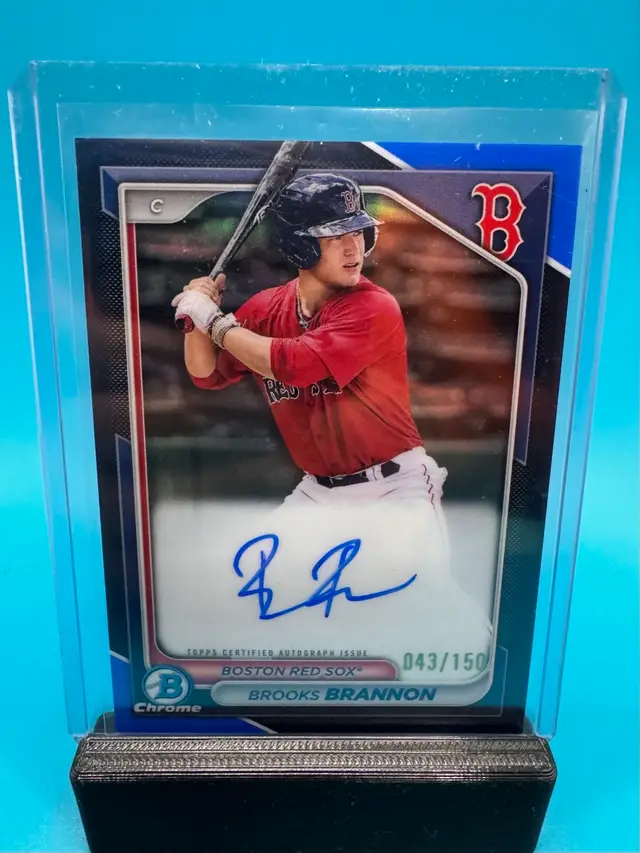 Brooks Brannon 1st Bowman Chrome Blue Refractor Auto /150 Boston Red Sox