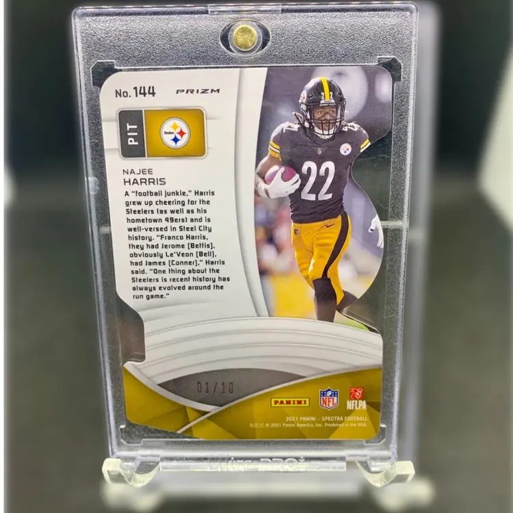 21 Spectra Orange Neon Die-Cut Najee Harris RC 1/10. Pittsburgh Steelers