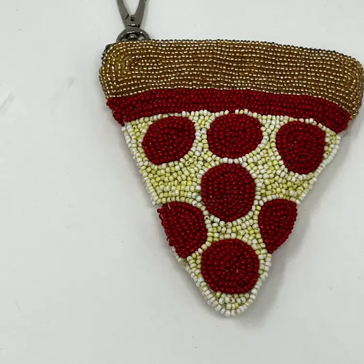 Beaded Pizza Coin Purse