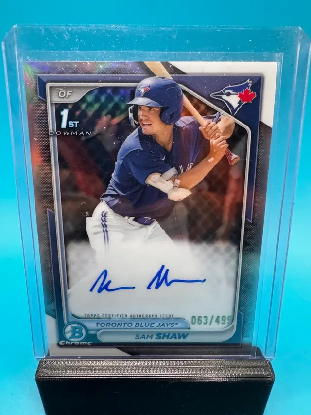 Sam Shaw 1st Bowman Chrome Refractor Auto /499 Toronto Blue Jays