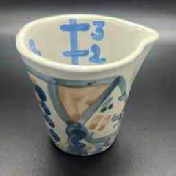 M.A. Hadley Jigger Measuring Cup Firewater Native American Chief Hand Painted Pottery