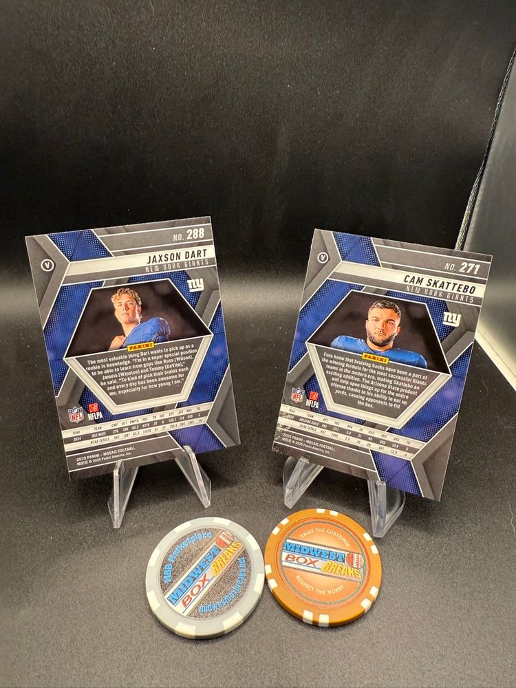 Jaxson Dart & Cam Skattebo Variation RC Lot 2025 Mosaic New York Giants