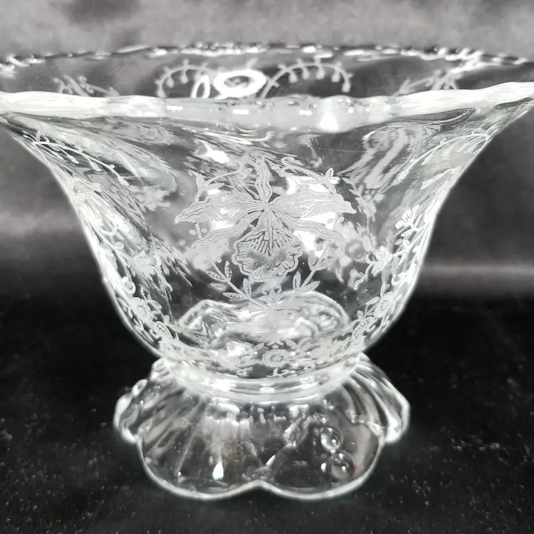 Vintage Heisey Glass Orchid Mayonnaise Bowl
