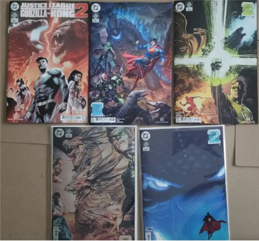 JUSTICE LEAGUE VS GODZILLA VS KONG II #1 COVERS A C-E & 1:25 RATIO