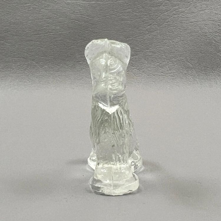 Glass Scottie Scottish Terrier Sitting Dog 2" Figurine Clear