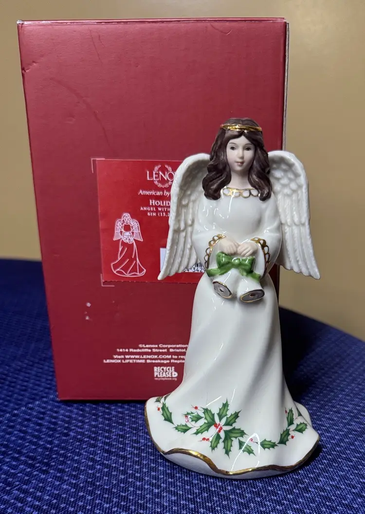 Lenox Holiday ANGEL WITH BELLS 6" tall