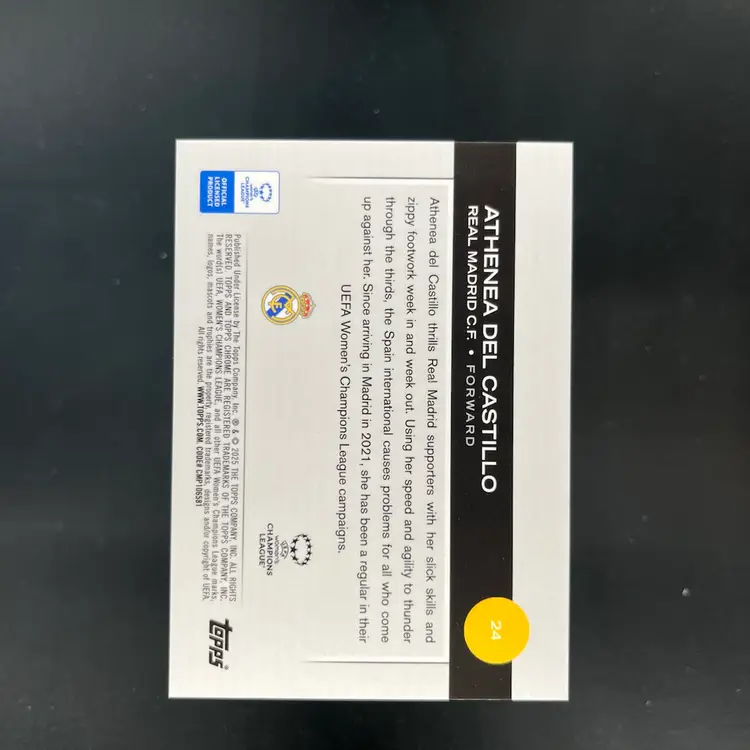 Athenea Del Castillo 2024/25 Topps Chrome Pink /250 Soccer Card