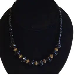 Vintage Black Glass Necklace