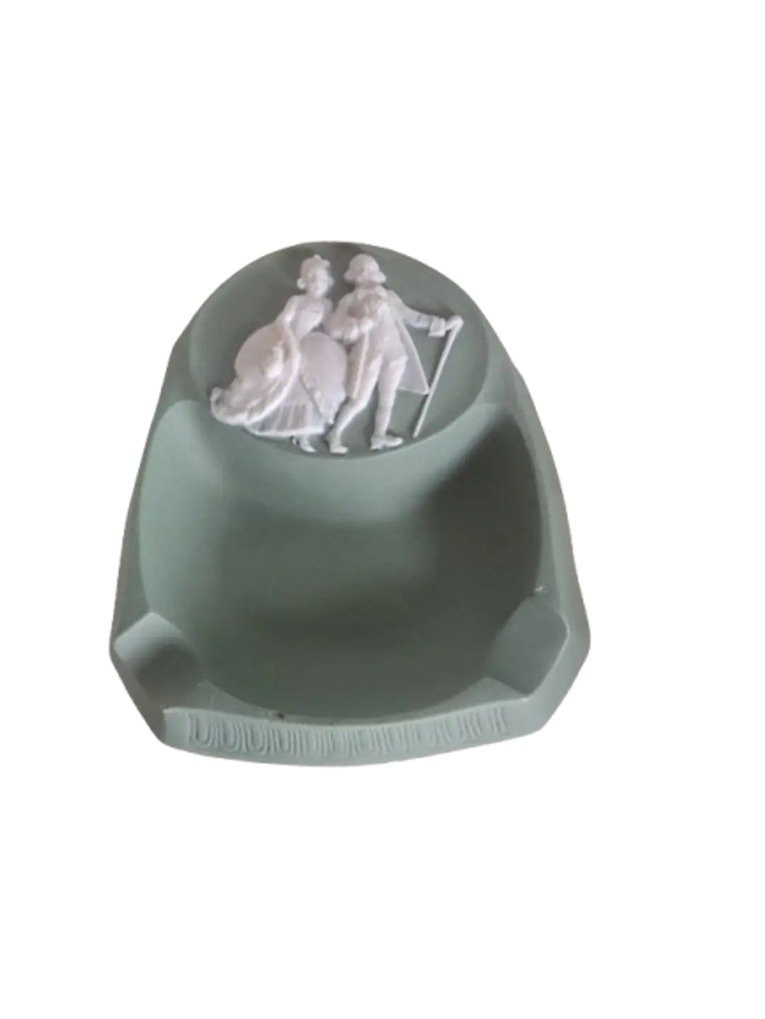 Antique Jasperware Trinket Dish/ Ashtray Mint Green, Numbered