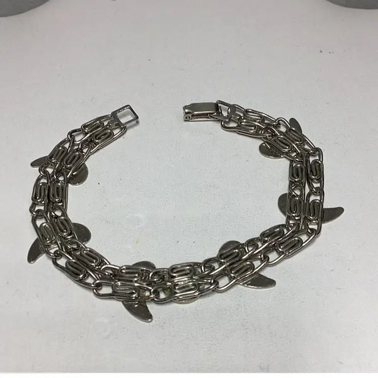 Moon Bracelet Silvertone 7”