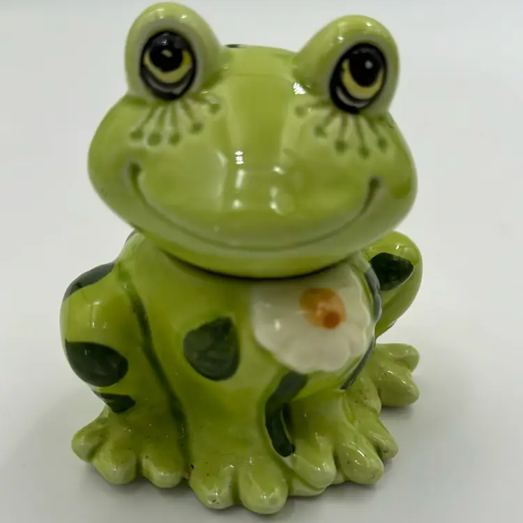 Vintage Japan 3.5 “Green Frog Figurine