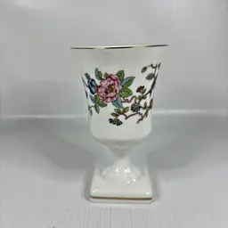 Aynsley Pembrook England Pedestal Vase Bone China Cottage Core Vintage