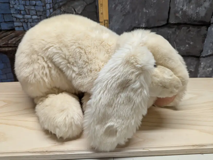 VTG Folkmanis Large White Rabbit Plush Bunny Puppet Realistic Full Body 20in