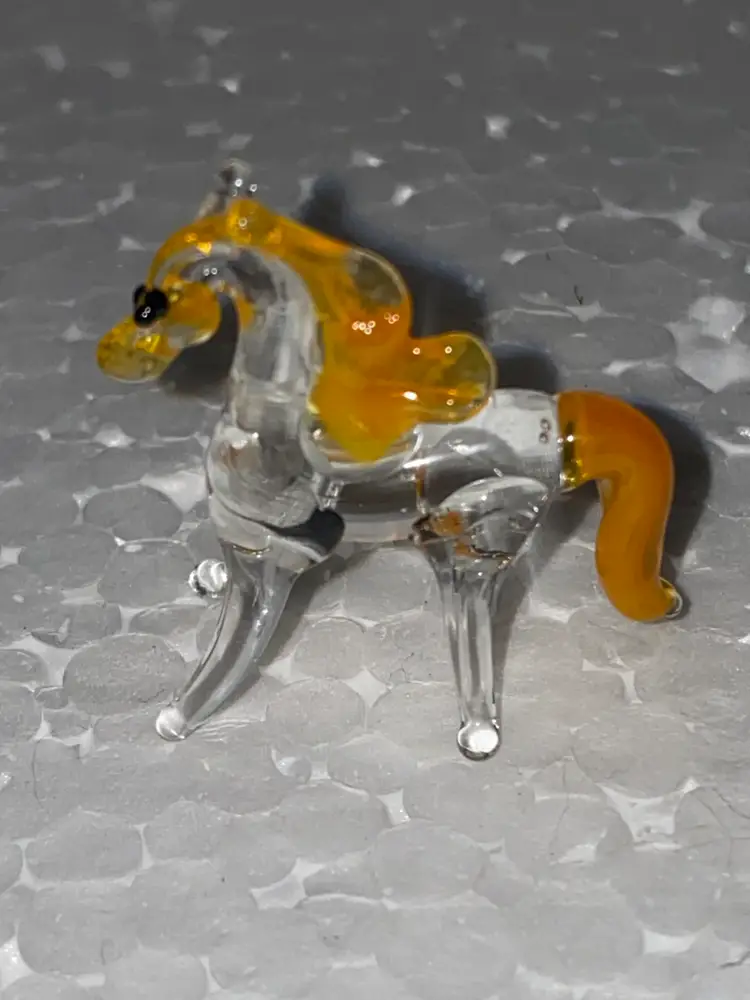 #01 25% Off In From Ukraine Miniature (1 To 1.5") Blown Glass  Amber And Black Cat Front And Back Photos (was $8)