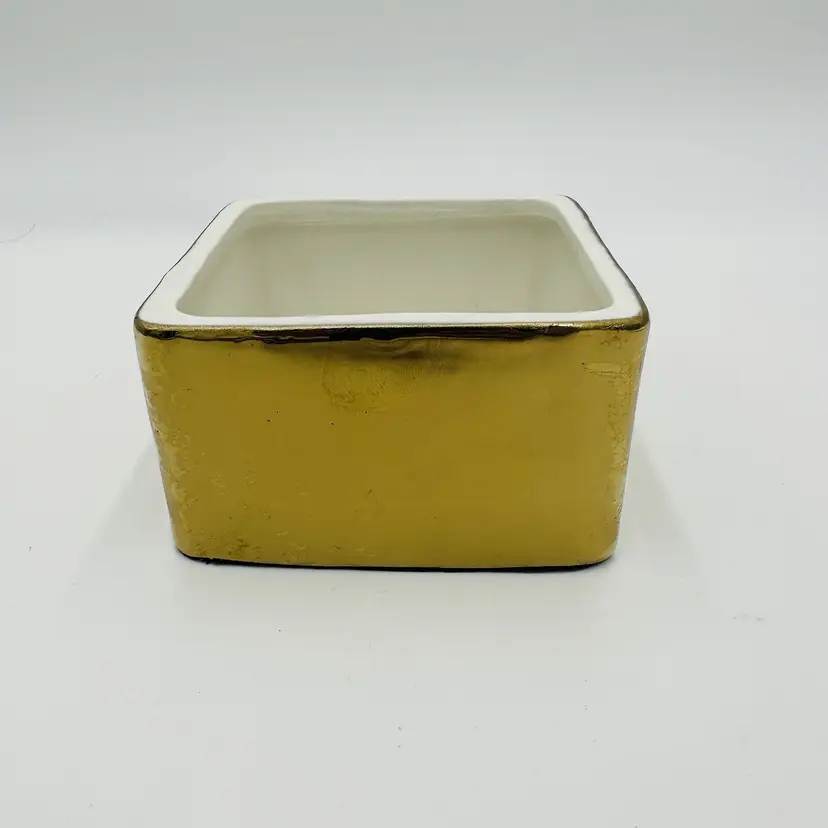 Pottery Barn Box The Emily and Meritt Gold Ceramic Replacement Missing Lid