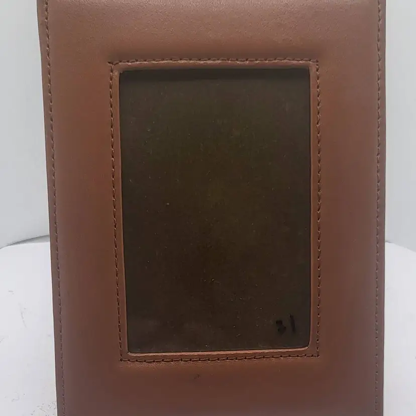 Vintage Brown Leather Photo Frame 3 x 4 1/2"