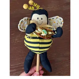 Bumble Bee Cloth Stuffed Pick 8”