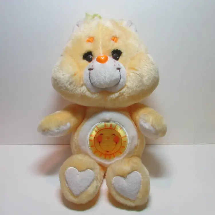 Vintage set of 2 Care Bear stuffed animal Funshine Kenner 1983 1984 teddy-bear plush