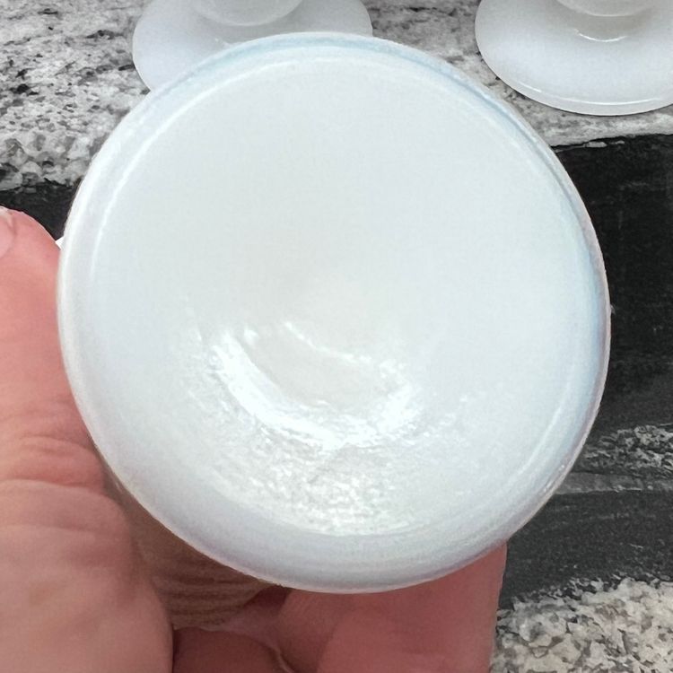 020 Set 3 Vintage Rubbed Milk Glass Ice Cream Cups