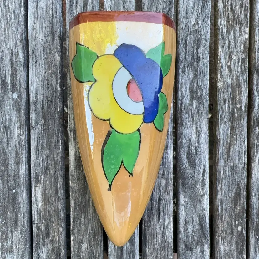 Lusterware Vintage Floral Wall Pocket