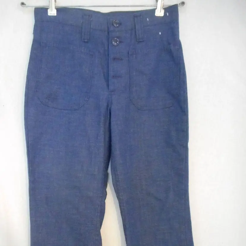 Vintage 1960s / 70s 30 x 30 flat front denim jeans Maverick Flared