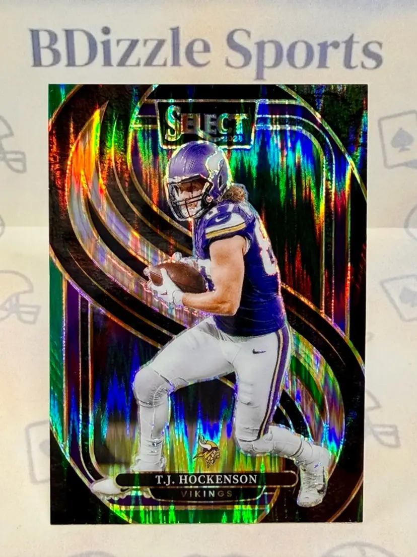 2024 Panini Select T.J. Hockenson Black & Green Prizm Shock #194