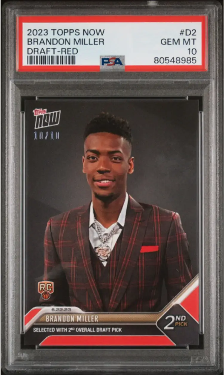 PSA 10 Brandon Miller 2023 Topps Now #D2 Orange SP #4 of 5 Rookie Card