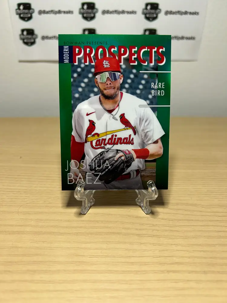 Joshua Baez 2023 Bowman Chrome Modern Prospects Insert Green Parallel Refractor /99 St. Louis Cardinals #MP-17