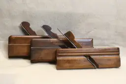 Lot of 3 vintage Wooden Planes: Tongue, Round and Corner Bead