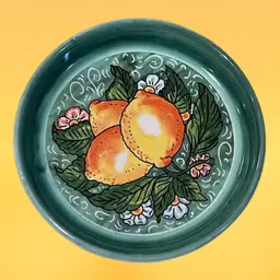 05.  Lemon Spoon Rest/wine Bottle Saucer Made In Sorrento Italy