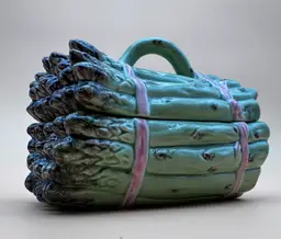 Vintage Bordallo Pinheiro Porcelain Asparagus Tureen