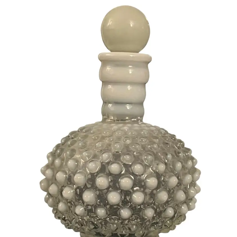 Fenton Opalescent Hobnail Perfume Bottle With Stopper