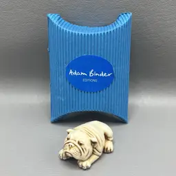 Adam Binder Crushed Marble English Bulldog Figurine SIGNED Harmony Kingdom