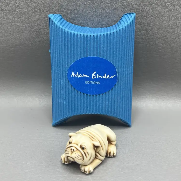 Adam Binder Crushed Marble English Bulldog Figurine SIGNED Harmony Kingdom