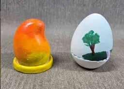 Miniature Pottery Nativity Scenes with Egg Shape Covers Free Shipping