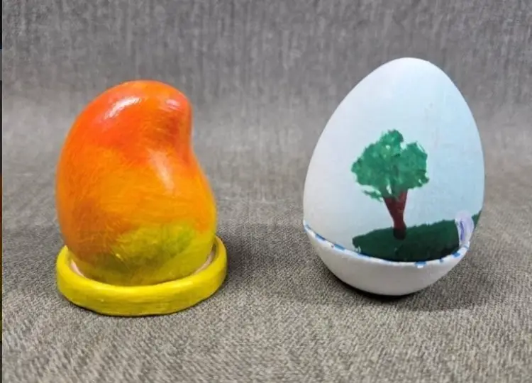 Miniature Pottery Nativity Scenes with Egg Shape Covers Free Shipping