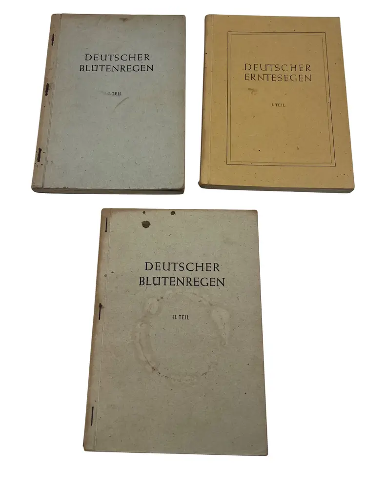 1946 OMGUS German School Readers Set: Deutscher Blütenregen I/II & Erntesegen I