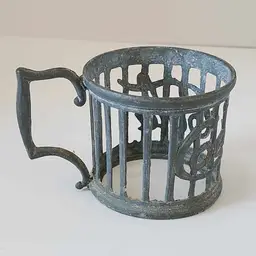 #01 - VTG Coca-Cola Soda Fountain Caged Pewter Holder