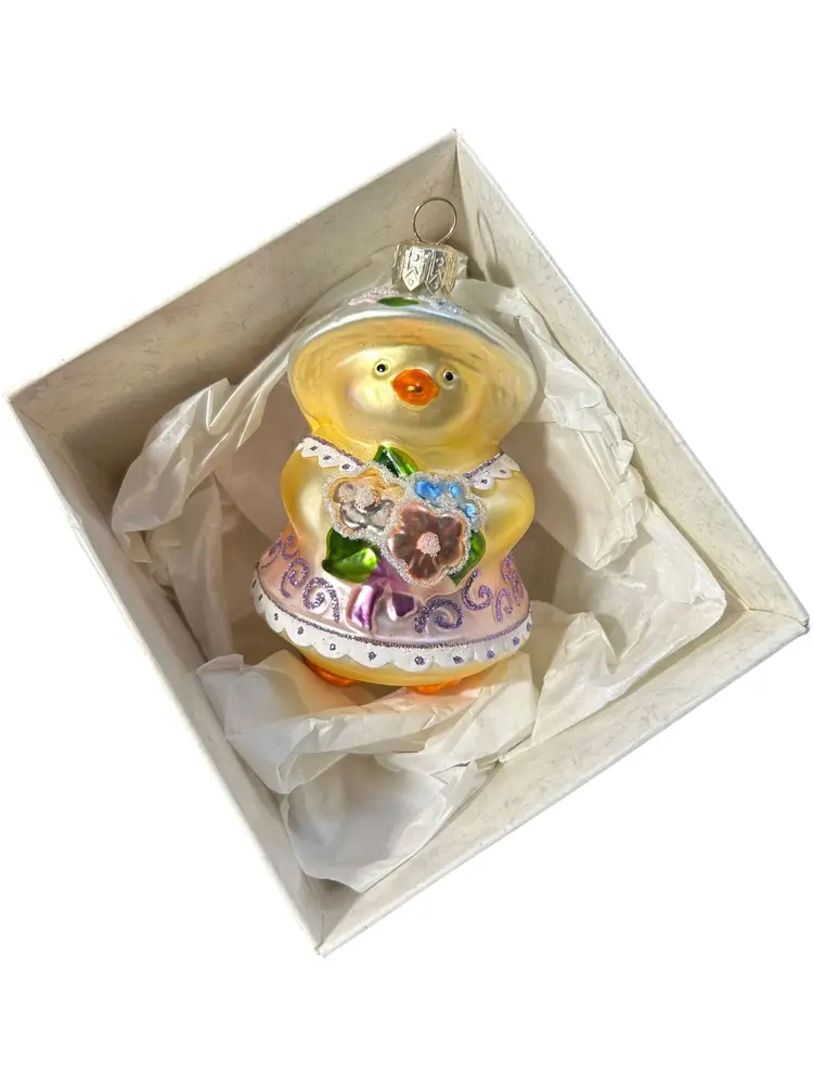 Hallmark Keepsake Crown Reflections Blown Glass Ornament Spring Chick 1998