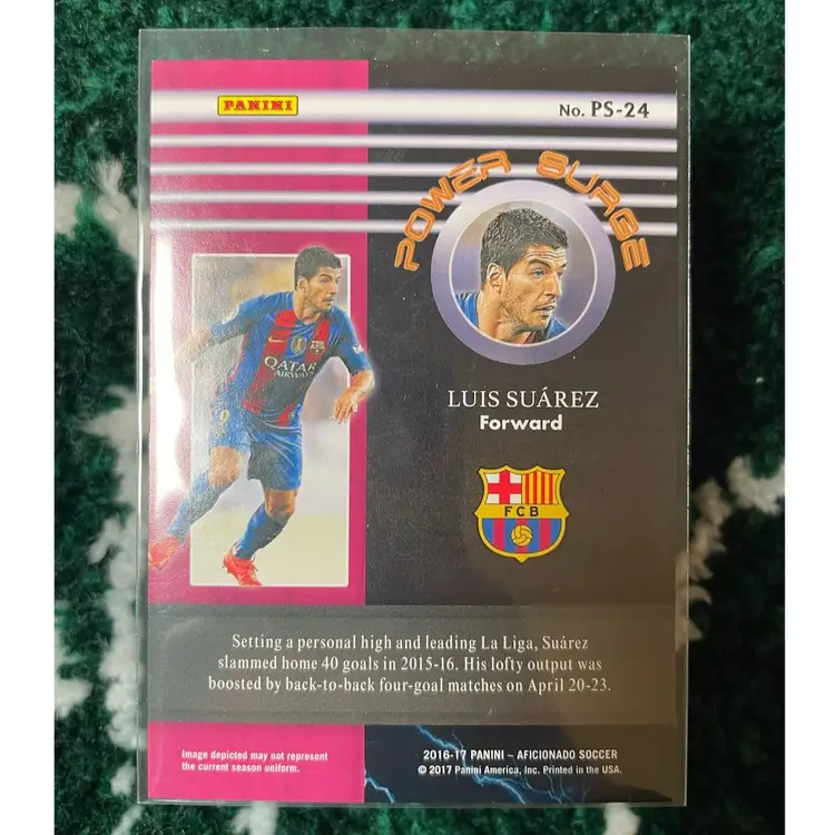 2016-17 Panini Aficionado Luis Suarez # /49 Power Surge Artist’s Proof FC Barcelona
