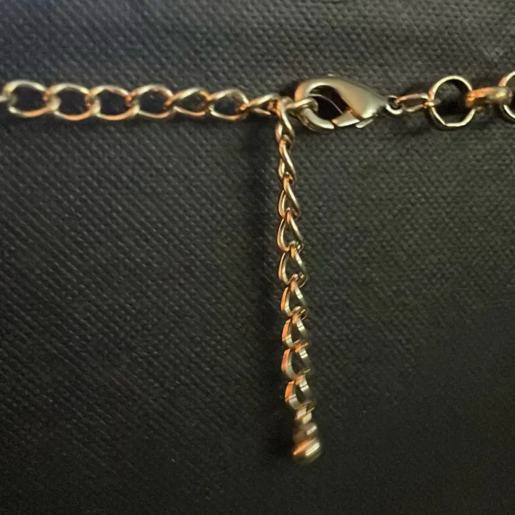 Metal, Faceted Glass Beaded Goldtone Necklace With Extendable Lobster Clasp