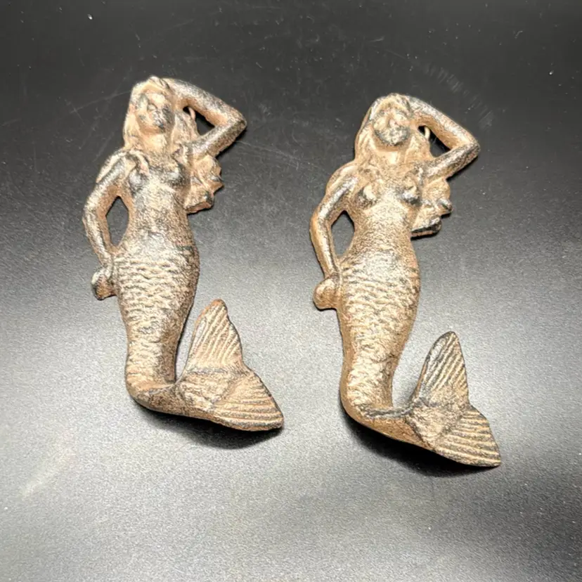Pair Of Cast Iron Mermaid Hooks