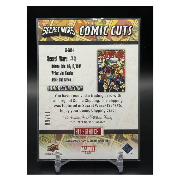 Galactus! 1984 Secret Wars Comic Cutout! #17/60 2023 Upper Deck Marvel Secret Wars