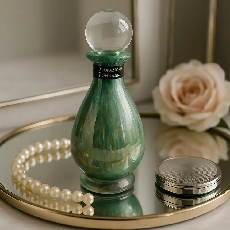 Vintage Lavorazione “T. Murano” Iridescent Art Glass Perfume Bottle