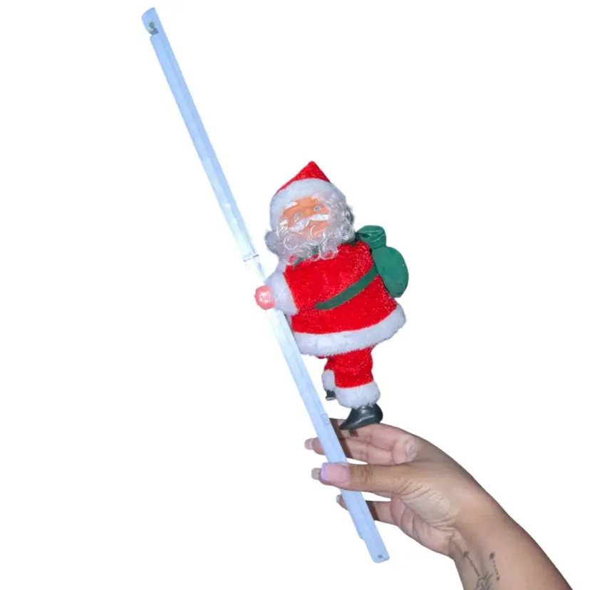 Santa Going Up Ladder Christmas Decor