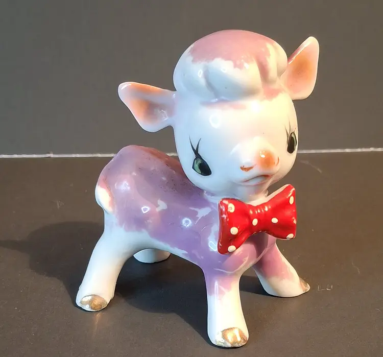 Porcelain Purple Lamb Made in Japan-Rare Find